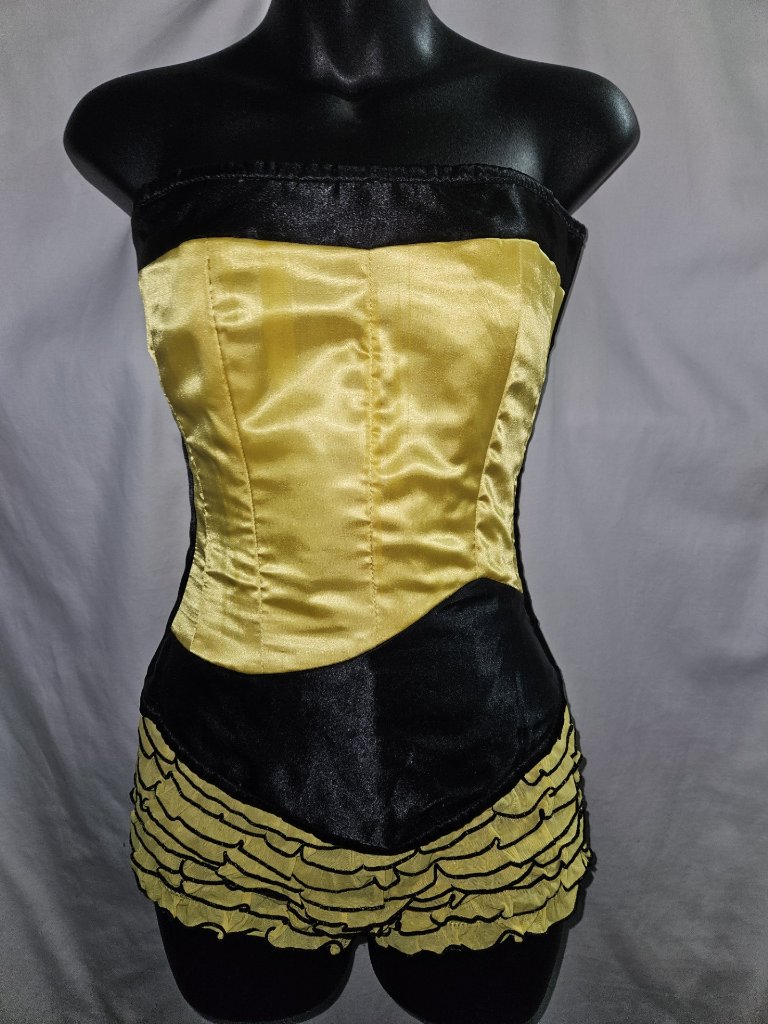 Nwt 24"/S Star Trek Yellow Silk Nightingale Corset Tight Lacing Uniform